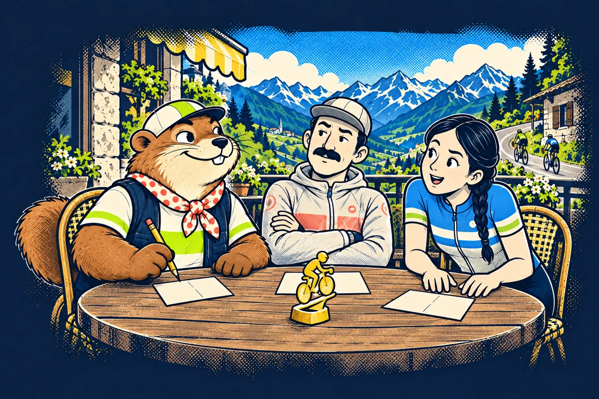 La marmotte, Marcel et Lucie préparent leurs choix autour d’une table avant la course.